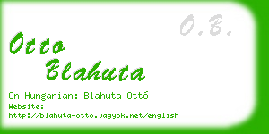 otto blahuta business card